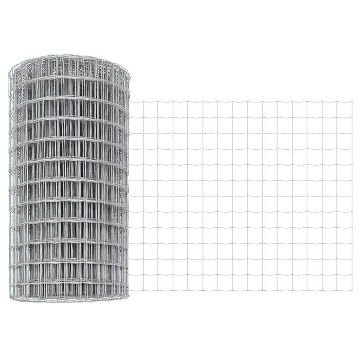 VidaXL Clôture Euro avec 11 poteaux U Argent 0,4x25 m Acier 3336184