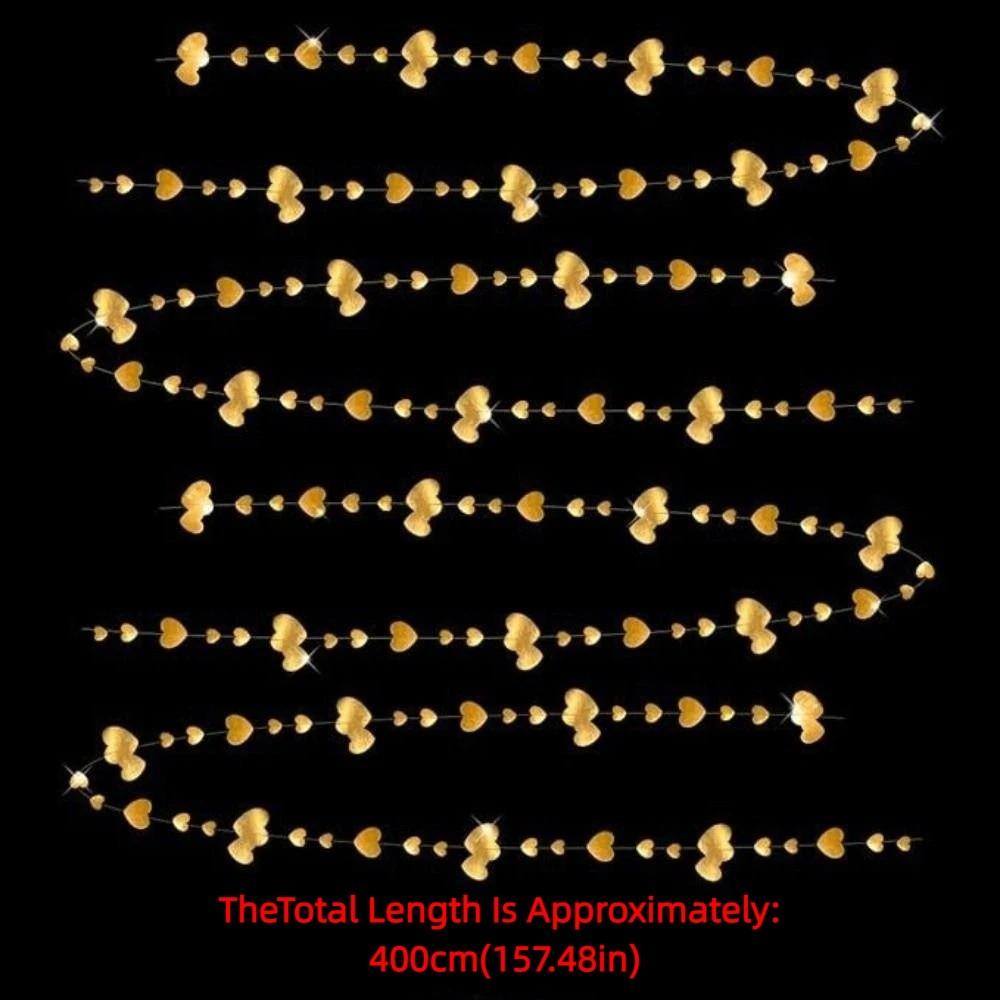 4m Hängendes Liebesbanner Romantischer Glitzer Hochzeitsgirlande Wiederverwendbar Einfach zu Installieren Valentinstag Dekoration Girlande Verlobung