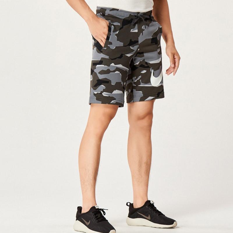 Nike Large Logo Print Drawstring Shorts Men Bottoms Grey-Camouflage AQ0603-065