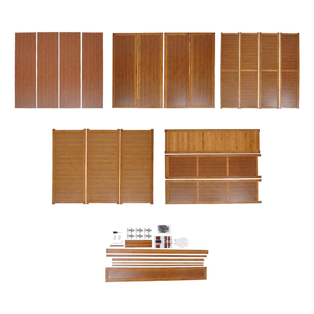 7-Tier Bamboo Shoe Storage Cabinets Shoe Rack Entryway Furniture Shoe Organizer w/Doors&Two Kinds of Heights Compartment