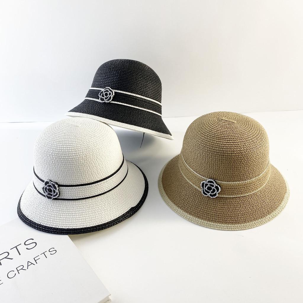 Chic Round Top Short Brim Sun Hat For Ladies Spring And Summer Vacation