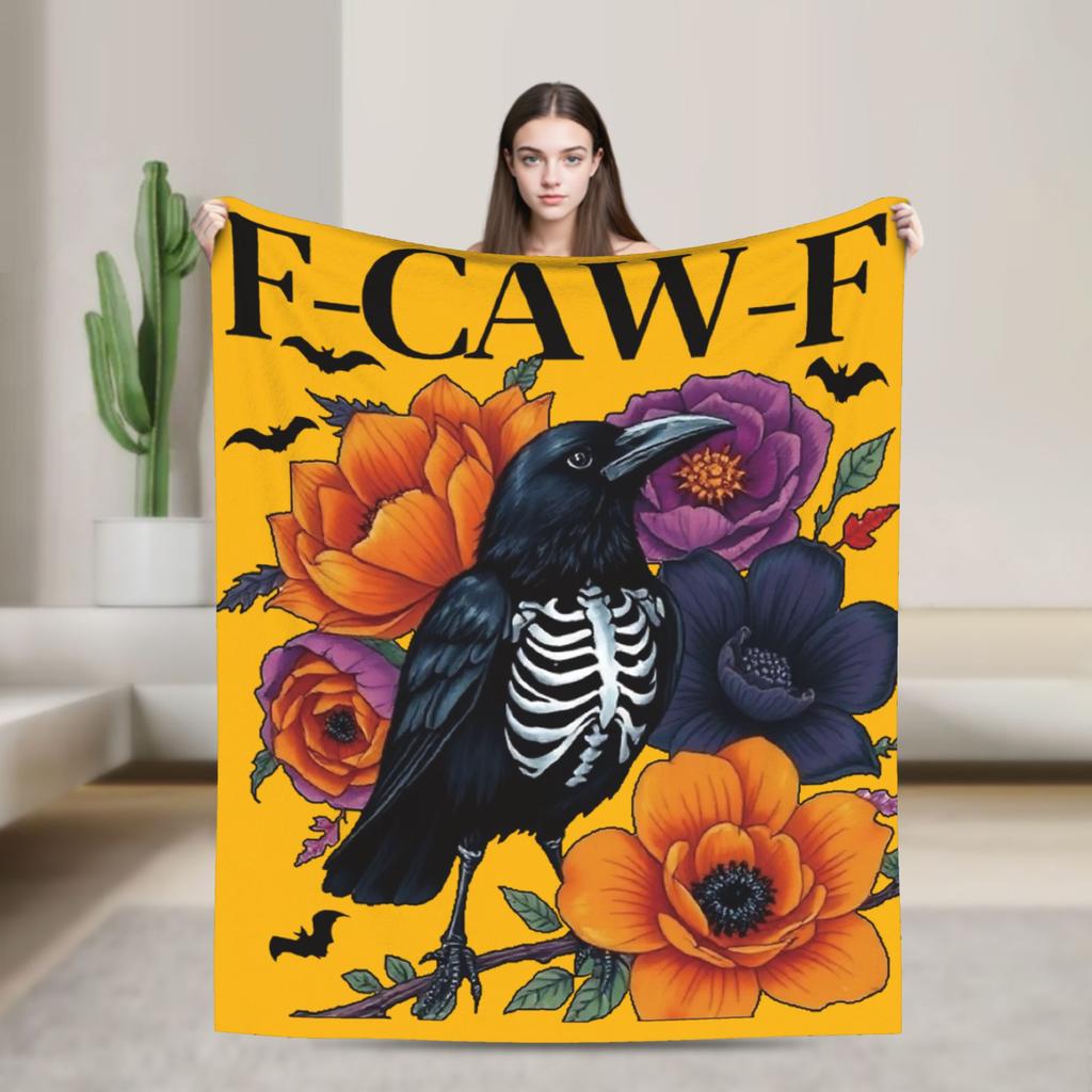 F-Caw-F Chicken Funny Fashion Blanket Fleece Decoration  Multi-function Lightweight Throw Fashion Blanket for Bed Bedroom Plush Thin Quilt