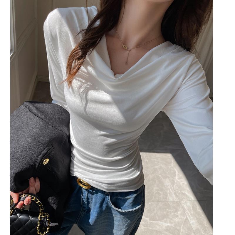 

Женский высококачественный модальный облегающий топ-базовый слой с длинным рукавом для осени/зимы XL белый