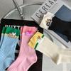 Women Socks Korean Style Candy Color Harajuku Kawaii Mid Tube Socks Breathable Casual Short Socks Hip Hop Cotton Socks