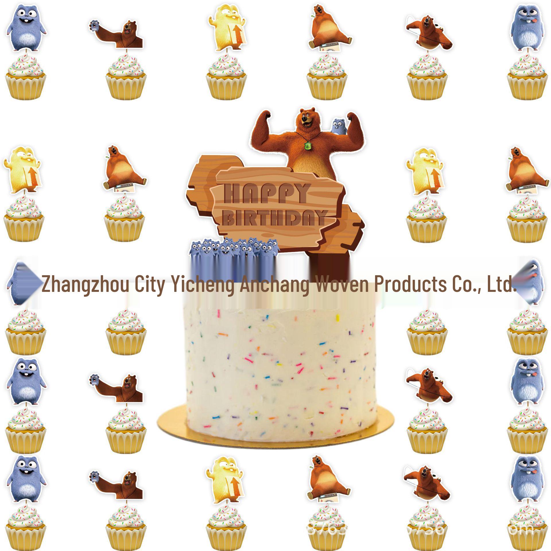 Rat & Bear Family Birthday Party Cake Topper Set
