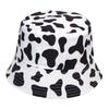 Unisex Cow Print Double-side Personality Bucket Hats Fishermen Caps Outdoor Casual Cap Sunscreen Hat
