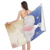 Cute Cartoon Elephant Beach Towel Quick Dry Absorbent Bath Towels Sandproof Lightweight Towel for Spa Gym Yoga Sports Swimming