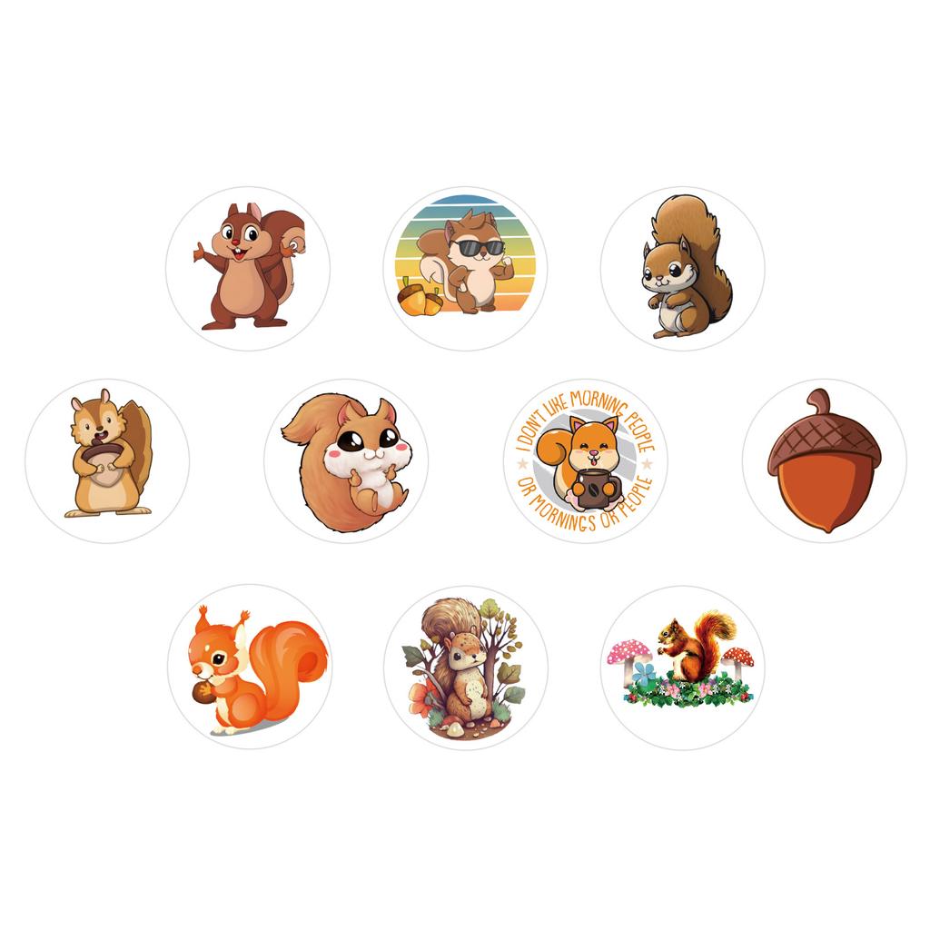 500 Stickers/roll Cartoon Squirrel Animal Roll Stickers Decorative Water Cup Kindergarten Reward Children Color Stickers