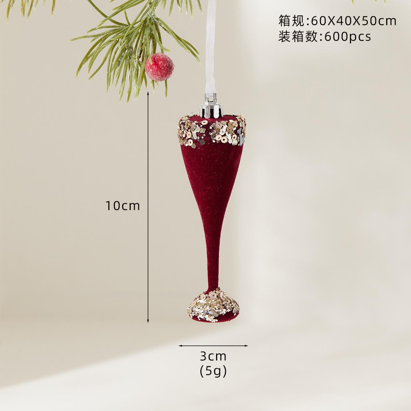 Красный бархатный флокированный подвесной кулон на елку, снежинка, колокольчик, венок, носок, бант, лось, рождественское украшение, елочные игрушки, домашний декор