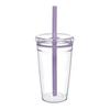 Transparent Tritan Straw Tumbler 16oz Colorful Coffee Cup with Lid Cute Leak-Proof Sippy Cup for Iced Coffee Tea Juice Milk