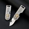 Titanium Alloy Multifunctional Keychain Mini Folding Knife Opening Unpack The Package Tool D2 Steel Portable Hand in Hand Tool