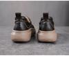 Women's Genuine Leather Retro Lace-Up Sneakers with Thick Soles - Spring Casual Cowhide Loafers