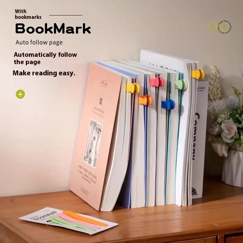 Silicone Bookmark Clip Cute Elephant Automatically Follows Page Flipping with Pen Holder Notebook Page Divider School Supplies