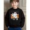 Sweatshirt à col rond imprimé style décontracté pour enfants, pour les activités quotidiennes en extérieur et les voyages