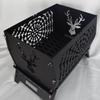 OEING Portable Deer Head Carbon Steel Fire Pit & BBQ Grill
