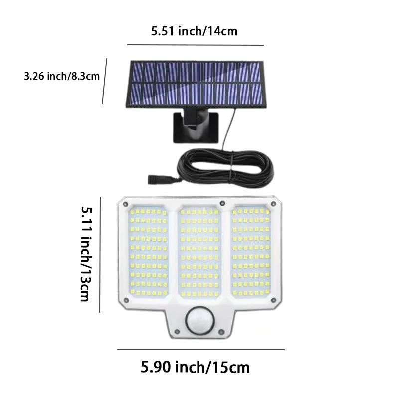 

210LED Outdoor Solar Lights Garden Solar Powered Security Light Flood Light Motion Sensor 3 Mode Waterproof Garden Shed Yard 210LED-1pc