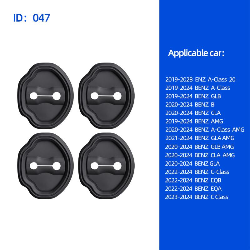

For Mercedes Benz Car Accessories Black Silicone Doors Lock Buckle Sleeve Cover Protective Shock Mat W177 W205 W206 W212 etc
