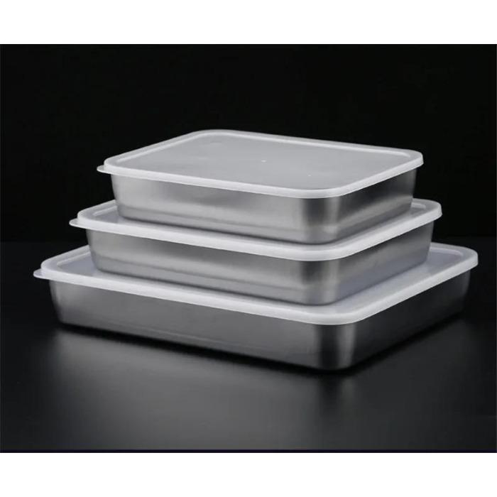 304 Stainless Steel Baking Tray Plate Bbq Tray With Removable Cooling Rack Set Baking cake Pan Sheet Non Toxic Oven Dishwasher