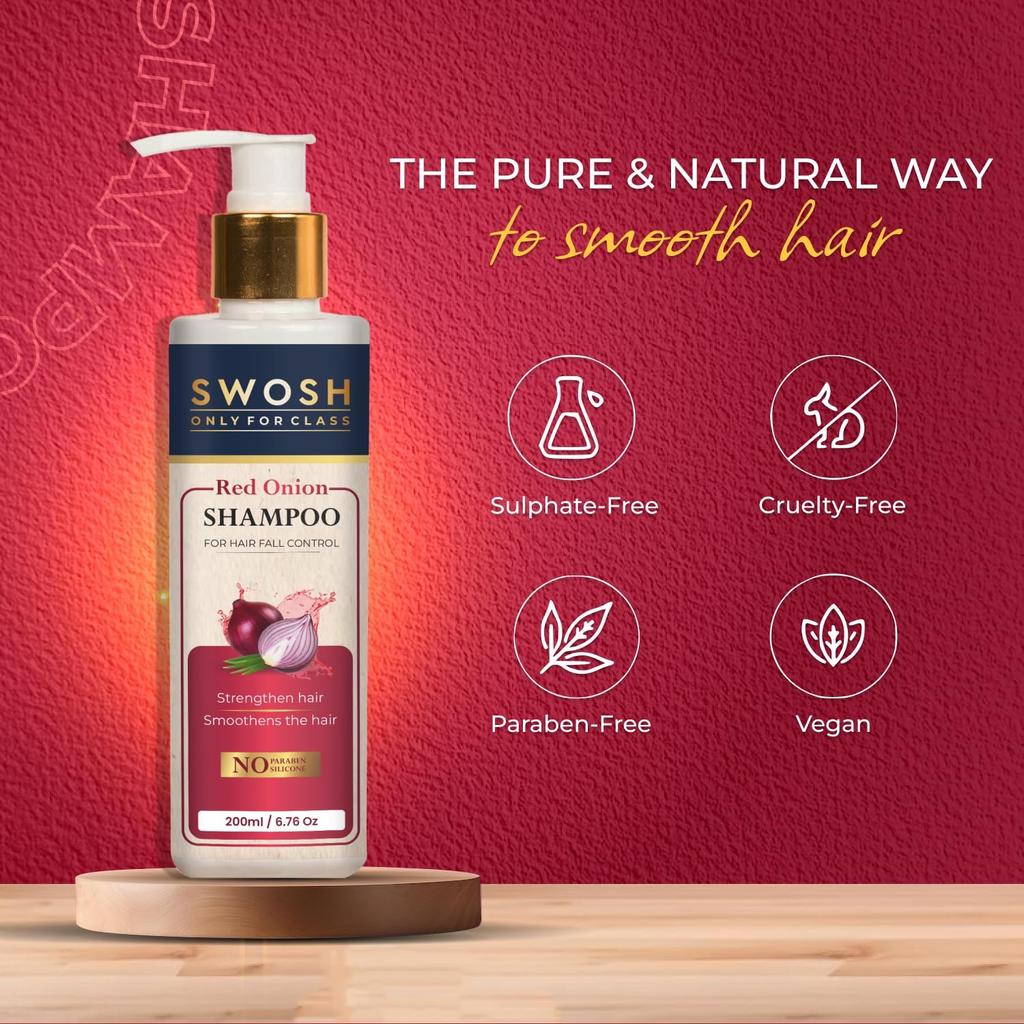 Red Onion Shampoo (200 Ml), Red Onion Shampoo, Swosh