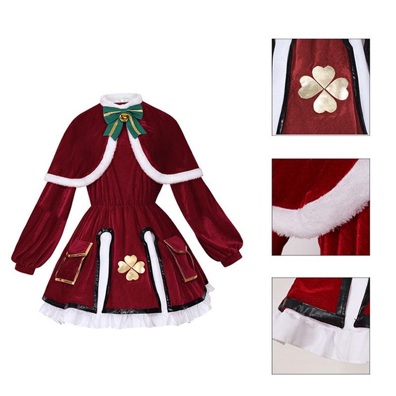Conjunto de Fantasia Cosplay de Natal da Klee Para Fãs de Anime Tecido de Veludo Estilo Fofo e Doce