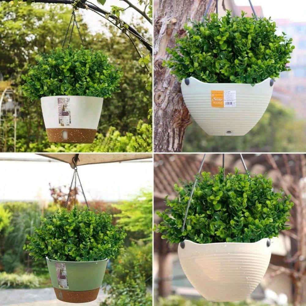 5 Bundles Artificial Green Plants Boxwood Shrub Grass - UV Protection Realistic Foliage Low-Maintenance, Versatile Decor