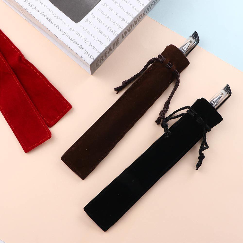 Supplies Black Pen Sleeve Holder With Rope Drawstring Pen Pouch Single Pencil Bag Pen Bag Case Velvet Pen Pouch Pencil Bag