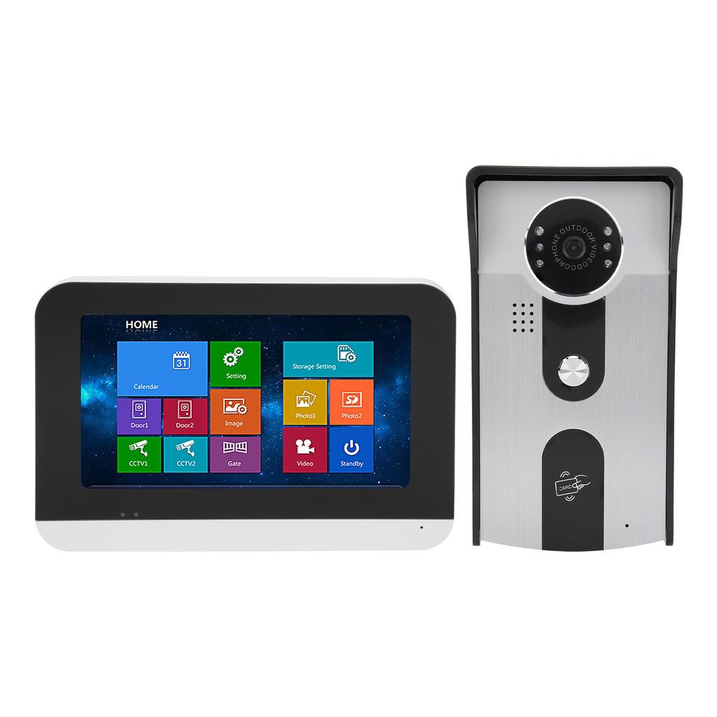7in Smart Video Door Phone LCD Display Touch Screen Unlock Night View Access Control System for
