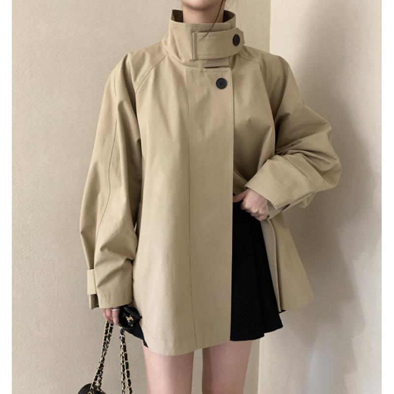 

МОДА нишевый дизайн короткий тренчкот Одежда one size fits all хаки