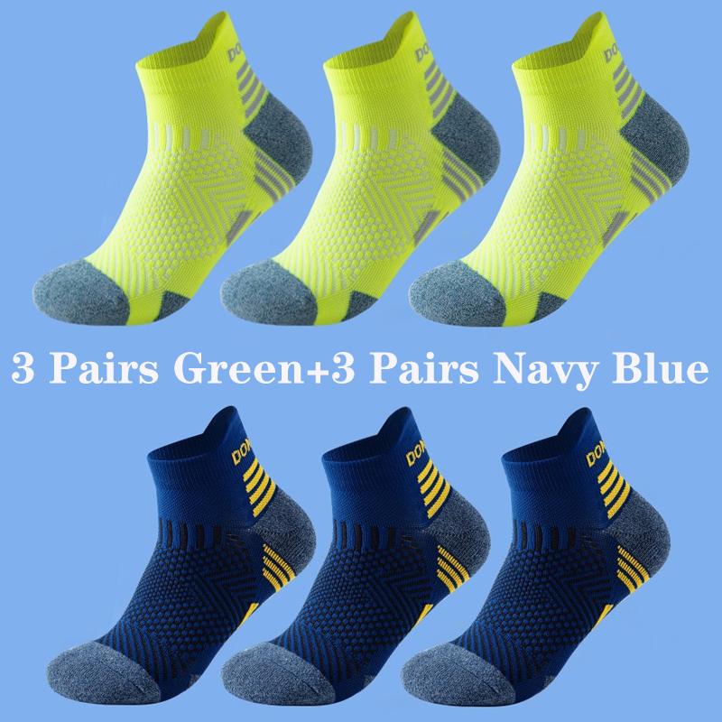 6 Pairs Marathon Running Sock Men Women Professional Sport Ankle Socks for Marathon Fitness Thickened Cushioned Tube Short Socks