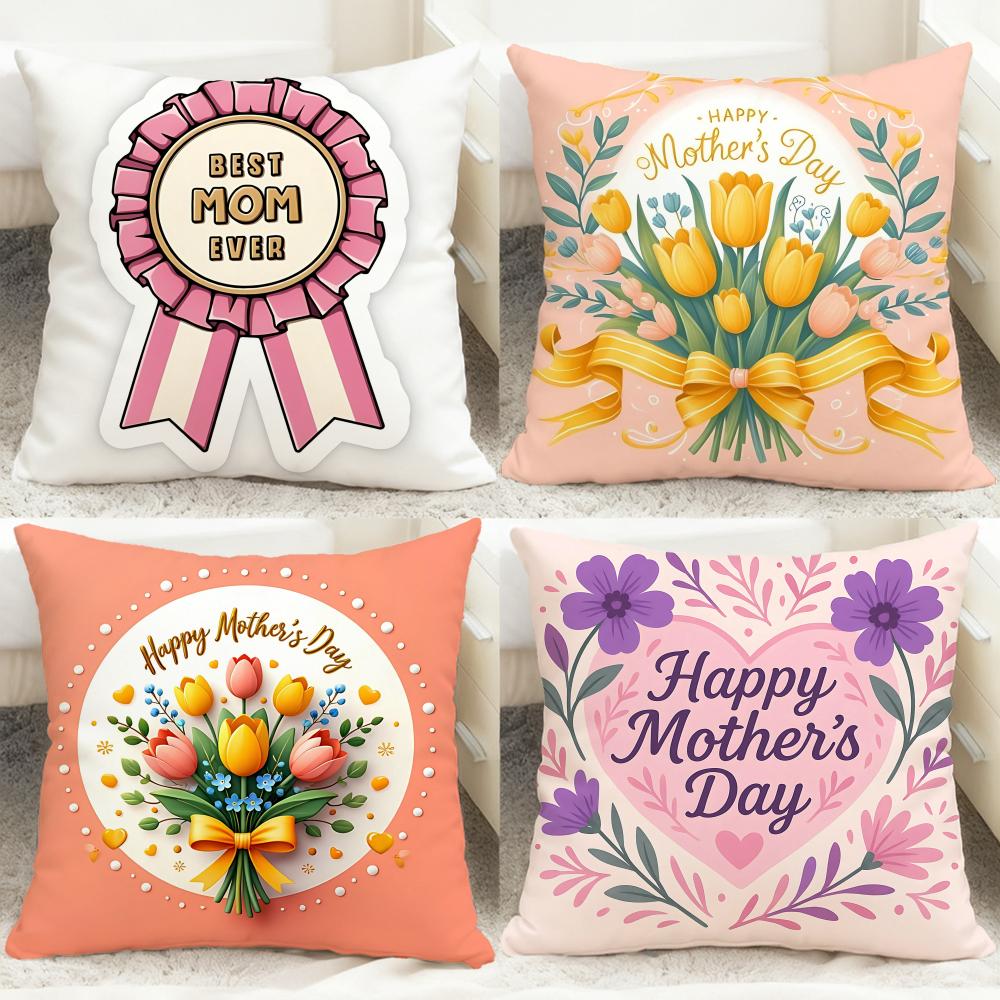 Holiday Mothers Day Cushion Cover Comfortable Reversible Pillow Cover Ideal for Car Sofa Bedroom Beyond