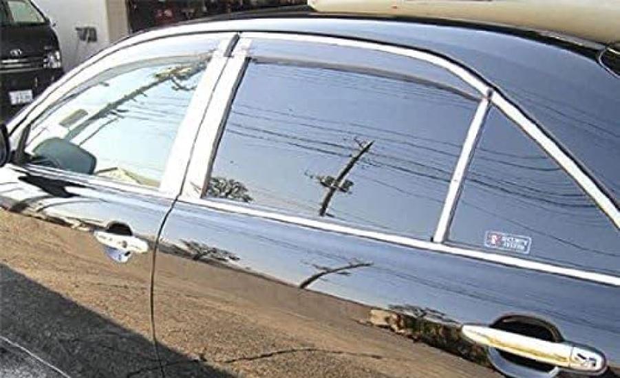 BRIGHTZ Stainless Steel Pillar Panels for Toyota Camry with Visor Attachment Ultra-Mirror ACV40/ACV45 (6-Piece Set) [PIL-SIL-159]