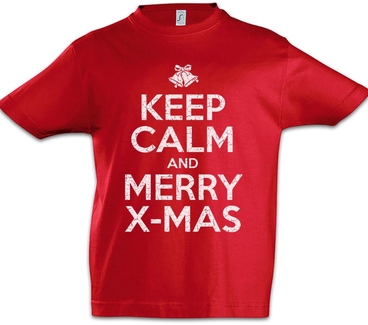 Keep Calm And Merry X-Mas Kids Boys kids boys T-Shirt Cristmas Fun Merry Christmas 150