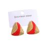 New French retro fashion stainless steel stud earrings ins personalized design earrings ear jewelry