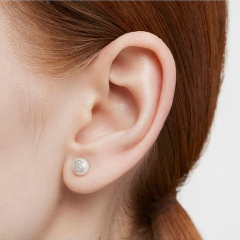 TOUS Icon Pearl Silver and Cultured Pearl Earrings /TOUS Icon Pearl Silver and Cultured Pearl Earrings/911143500