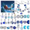 31-Piece Blue Christmas Beaded DIY Dream Catcher Heart-Shaped Charm Bracelet & Necklace Gift Box for New Year