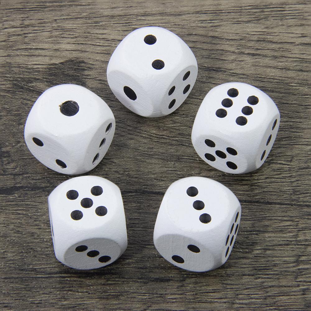 Wooden D6 Dice 6-sides Table Board Game Accessories Wood Dice Digital Game Dice