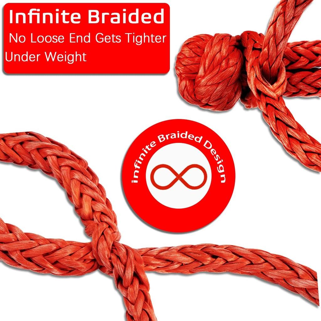 Soft Shackle 1/2" X 22 Inch (57,000LBS) Breaking Strength, Synthetic Road Recovery Rope For Sailing SUV ATV 4X4 Truck Jeep 2 Pack -Safer Than Metal