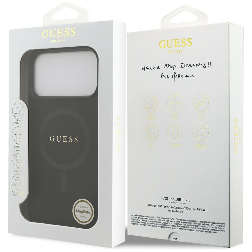 Etui Guess Saffiano Classic Logo Magsafe Do Iphone 17 Pro Max Czarny