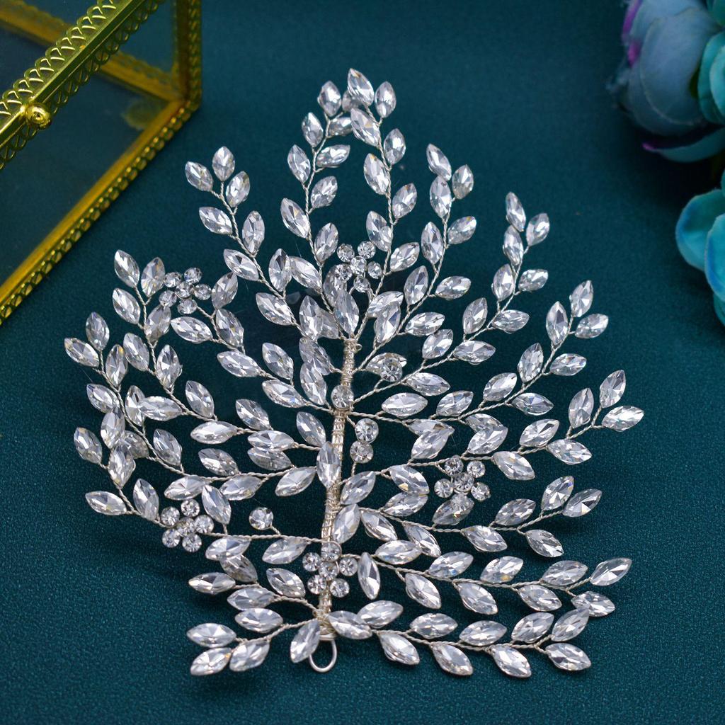 Rhinestone Bridal Handmade Headwear for European & American Weddings - Side Updo and Evening Dress Accessory A320