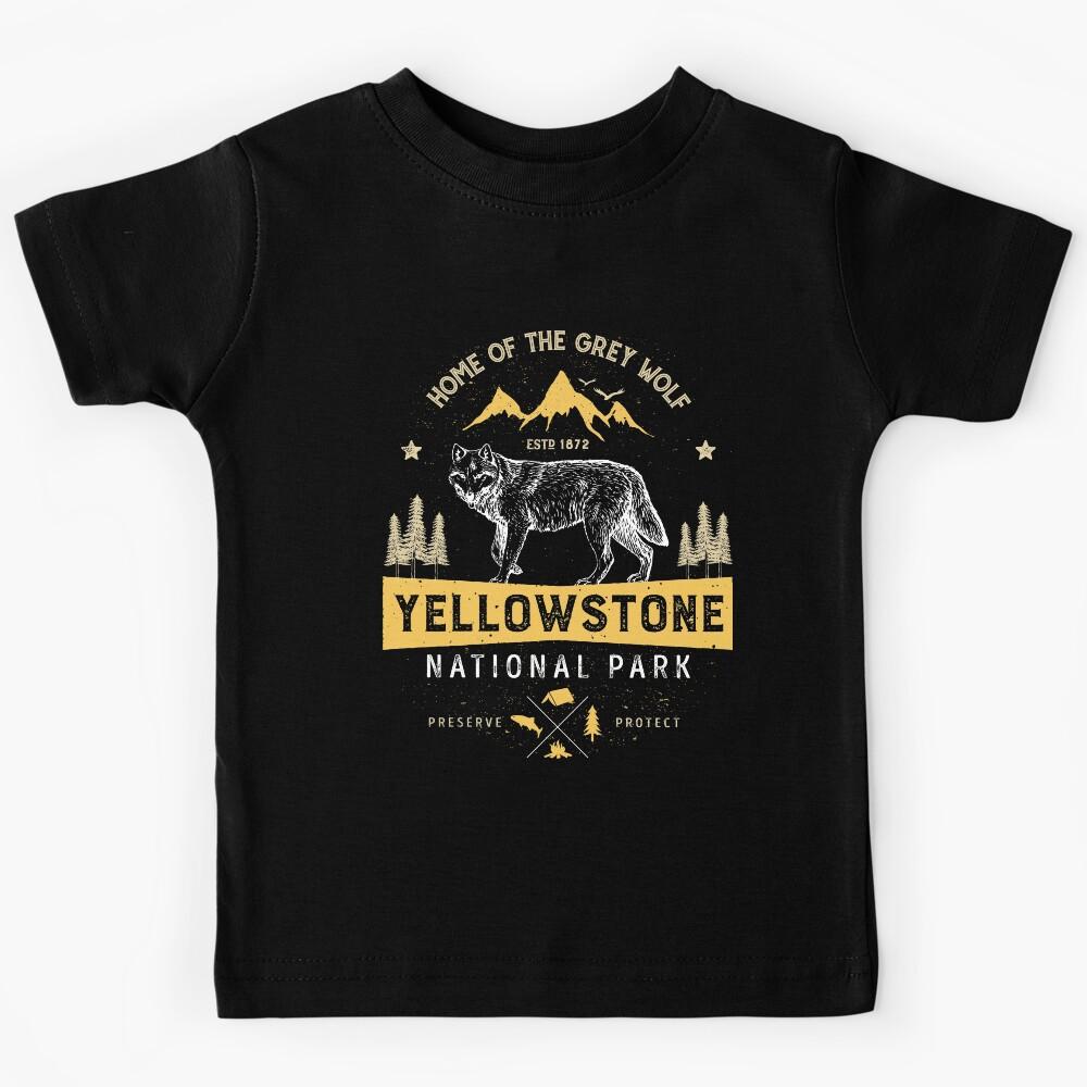 Yellowstone T shirt National Park Grey Wolf - Vintage Gifts Men Women Kids Youth Kids T-Shirt 130