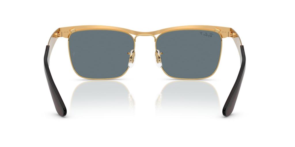 Sunglasses 0RB3875 WAYFARER DELUXE SANDBLASTED LEGEND GOLD DARK BLUE POLAR 92763R56 Polarized [Ray-Ban]