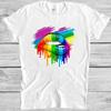 Rainbow Pride Lips T Shirt Proud Gay Soho London Art Retro Cool Tee M45