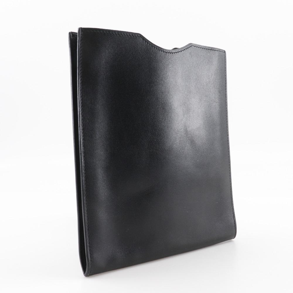 HERMES Onimetu Shoulder Bag black Calfskin unisex Used