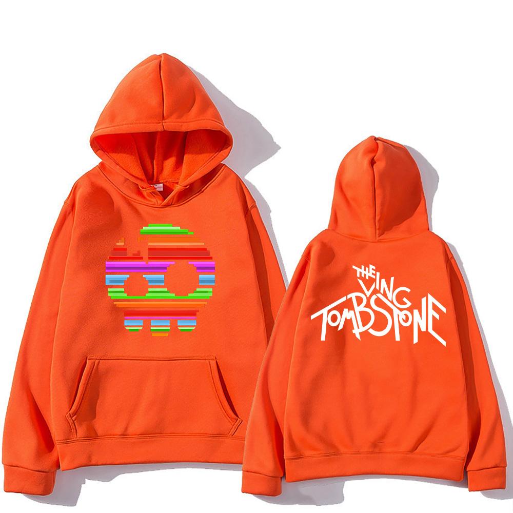 The Living Tombstone Rainbow Skull Hoodie The Living Tombstone Skull Humorous Graphic Sweatshirts Unisex Long Sleeve Pullovers