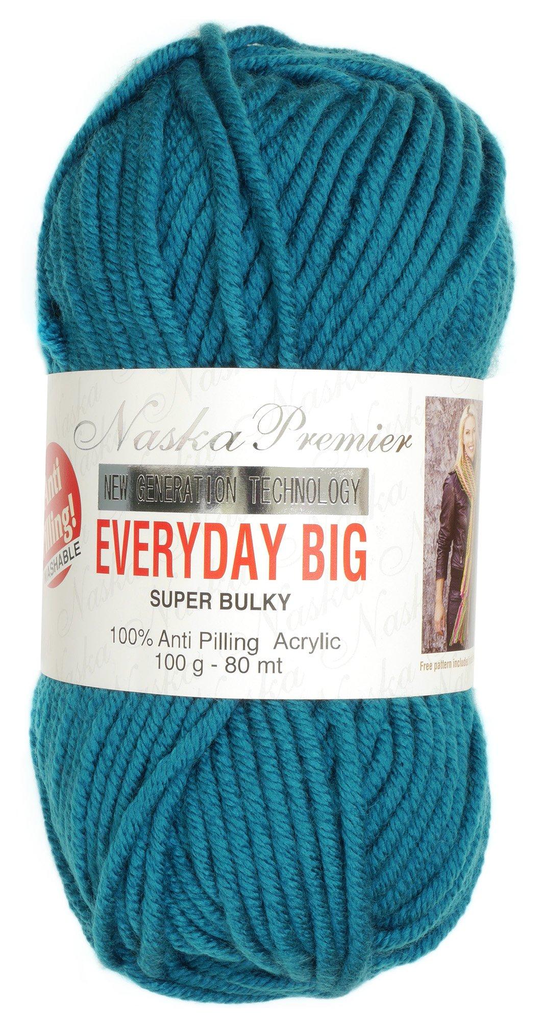 

NASKA Premier Everyday Big Extra 100g Pack of Yarn, Thick, Col. 820, Yellow-Green, (Approx. 80m), 5, N-69