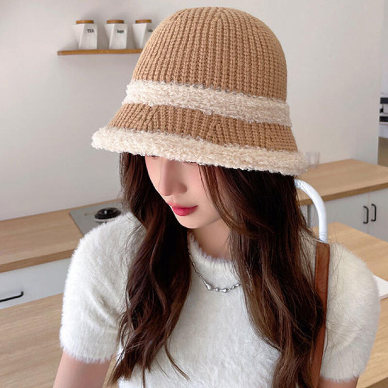 Knit bucket hat fashion hat beanie winter hat cold protection warmth