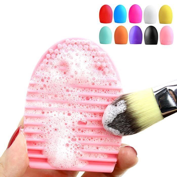 1 œuf PC Fashion femmes nettoyage gant lavage brosse épurateur Conseil pinceau de maquillage - Rose
