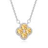 Four Leaf Clover Necklace Women Olive Crystal Fashion Collarbone Chain