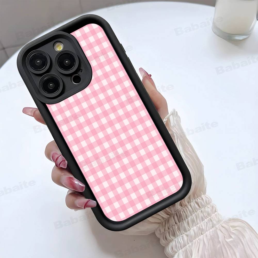 Einfache schicke Gittermuster-Handyhülle für iPhone 17 16 E 15 14 13 12 11 Pro Max Plus Rückseite