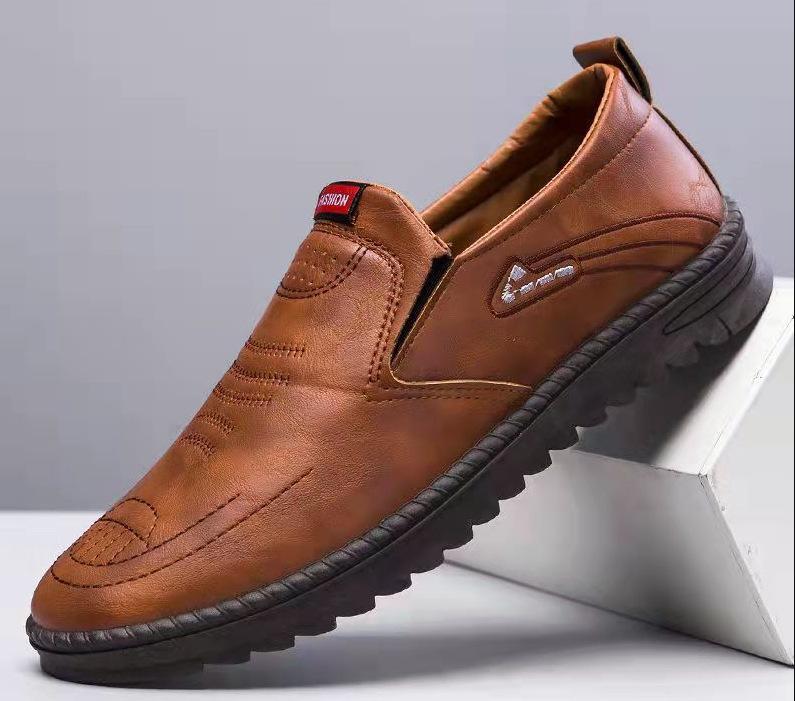 Leather Shoes Men's Four-season Breathable Soft Leather Soft Sole British Business Fashion Casual Shoes Dad Shoes Driving Men's Shoes